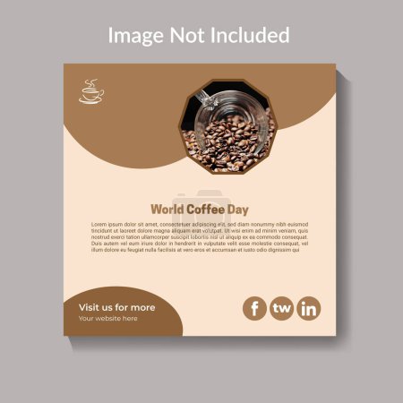 Internationaler Kaffeetag-Vektor Social Media Post Design Template.