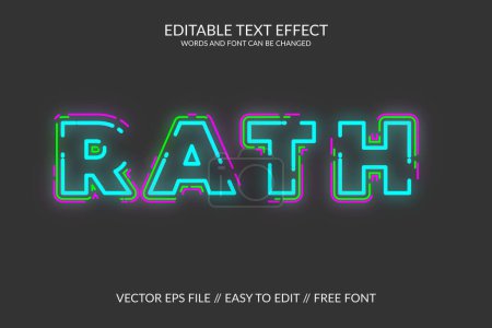 Téléchargez les illustrations : Vector eps personnalise entièrement l'élément de conception d'illustration d'effet de texte 3d. - en licence libre de droit