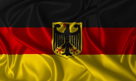 Foto de Bandera de agitación alemana realista con águila - Imagen libre de derechos