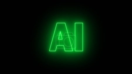 Téléchargez les photos : Néo-Lumière Vert Clair, Technologie écrite AI, Intelligence Artificielle, Arrière-plan Ai Symbol, Signe Intelligence, Arrière-plan AI Color Gridline, Numérique - en image libre de droit