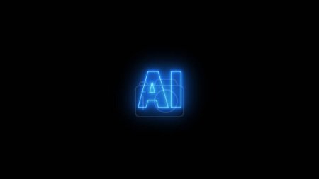 Téléchargez les photos : Lumière bleue néoLumière, Technologie écrite AI, Intelligence artificielle, Arrière-plan Ai Symbol, Signe d'intelligence, Arrière-plan AI Color Gridline, numérique - en image libre de droit