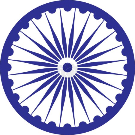 Ashok Chakra mit Farbe und Speichenzahl im Rad