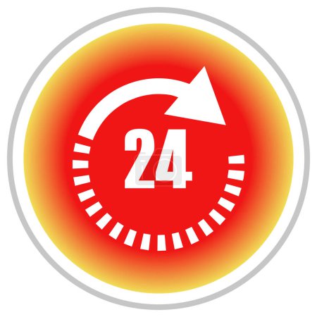 24 Stunden Bestell- und Service-Vektor, Zeitmanagement-Icon