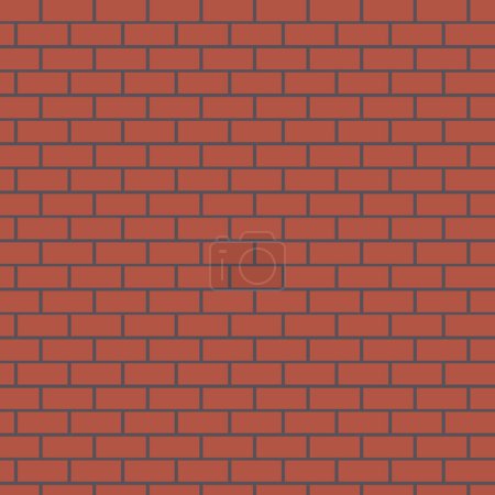 Photo for Brick wall in Red Color blocks background for design texture, illustration Vector - Royalty Free Image