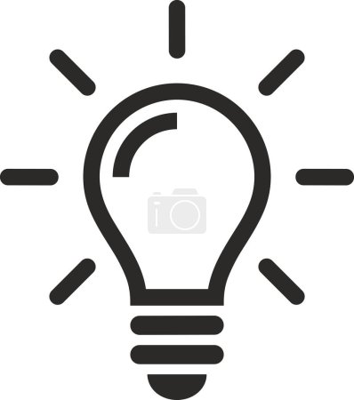 Glühbirnen-Symbolvektor | Elektrische Lampe | Denksymbol, Lösungssymbol | Ideensymbol