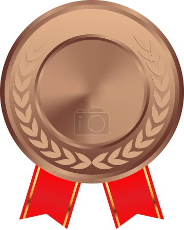 Photo for Realistic Blank Bronze Medal Vector, Blank Bronze Award with ribbon, Prize, Bronze Challenge Award, Blank Medal Award winner, trophy, Bronze Coin winner - Royalty Free Image