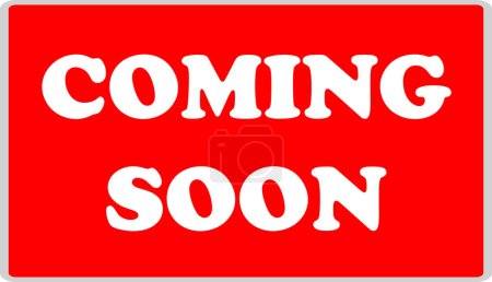 Coming soon red sign board vector | Coming soon announcement banner