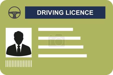 Téléchargez les illustrations : Icône de permis de conduire Carte de permis de conduire, carte d'identité Exemple de permis de conduire - en licence libre de droit