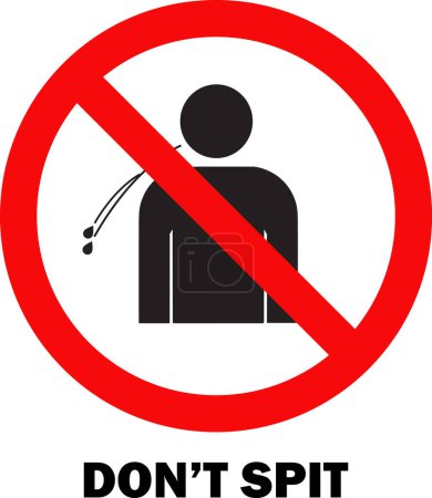 No Spitting icon board vector | No Spitting sign | Do Not Spit Here