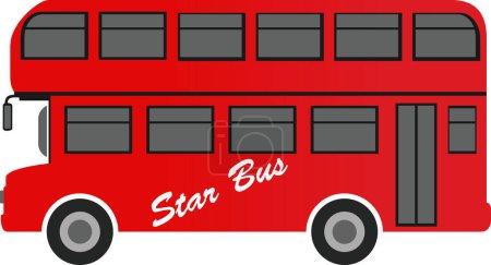 Illustration for Double Decker Bus icon vector | London silhouette bus color - Royalty Free Image