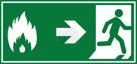 Photo for Emergency fire exit sign, Emergency sign, Emergency exit, Emergency Exit sign board, Green emergency exit sign, Fire sign - Royalty Free Image