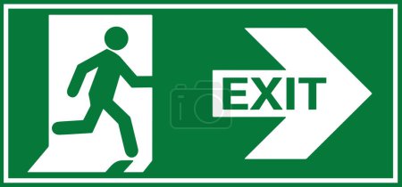 Photo for Emergency fire exit sign, Emergency sign, Emergency exit, Emergency Exit sign board, Green emergency exit sign, Fire sign - Royalty Free Image