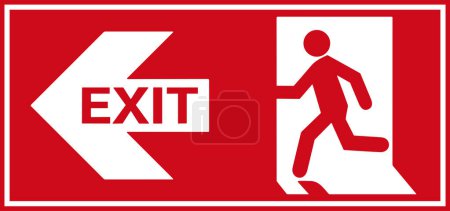 Emergency fire exit sign, Emergency sign, Emergency exit, Emergency Exit sign board, red emergency exit sign, Fire sign