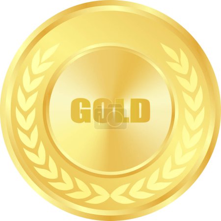 Realistic Golden Medal Vector, Golden Award, Prize, Golden Challenge Award, Medal Award winner, trophy, Golden Coin winner