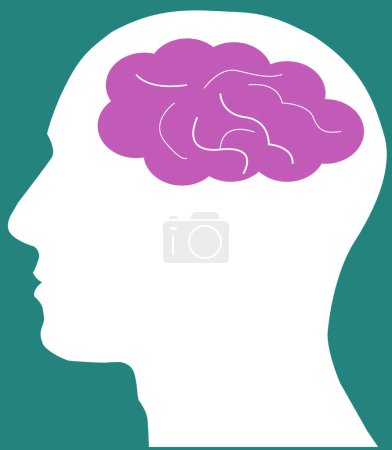 Téléchargez les photos : Cerveau humain signe de pensée, cerveau humain dans l'icône de la tête - en image libre de droit