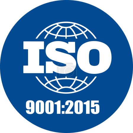 Téléchargez les photos : Certificat d'entreprise certifié ISO 9001 : 2015 vecteur bleu, certificat de qualité - en image libre de droit
