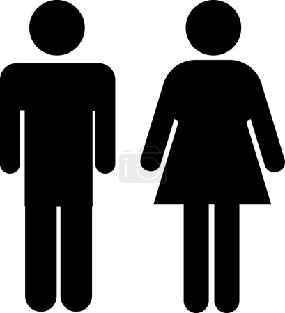 Símbolos femeninos masculinos, letrero de inodoro, baño de icono de género