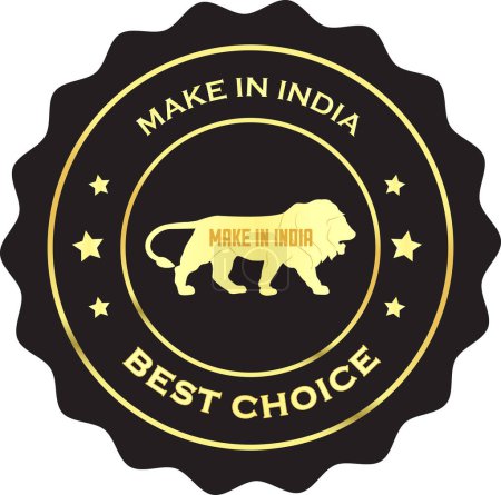 Photo for Make in India Golden, Best choice , Make in india, Best Choice, Make in India lion symbol - Royalty Free Image