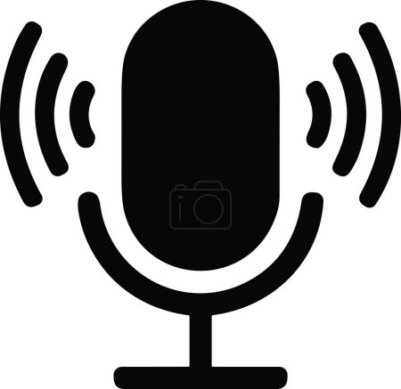 Photo for Microphone vector icon | Mic icon | Podcast icon | Studio recording Symbol - Royalty Free Image