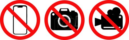 Keine Fotografie, keine Videografie, Handykamera Verbotsschild