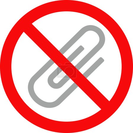 No Attachment sign color vector | No Attachment file | No Clip sign