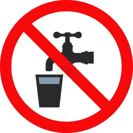 No signo de agua potable vector jalá señal de prohibiciónNo beber signo de agua