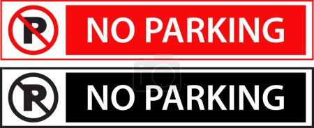 Photo for No Parking Sign Red and Block white | Vehicle Prohibited | No vehicle parking - Royalty Free Image