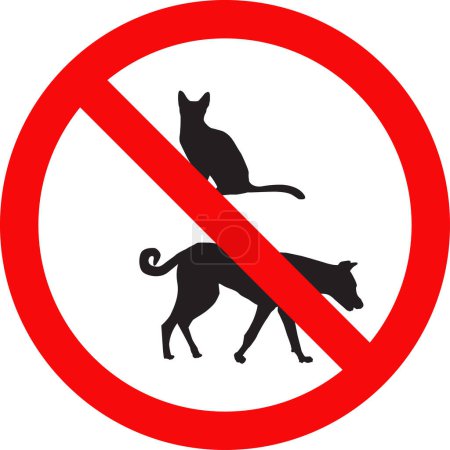 Prohibition sign Dog and cat not allowed, no pet, Do not enter, pets are forbidden