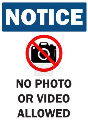 No Photo Allowed |Notice No Photography | No Videography |Mobile Camera Prohibited sign