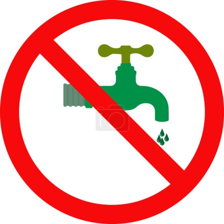 Guardar signo de agua estocástico no símbolo de gota de agua jalá No utilice el signo de agua jalá no grifo abierto con agua