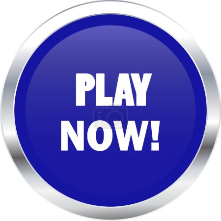Play now Taste, Play now sign Vektor, Play now Blue icon