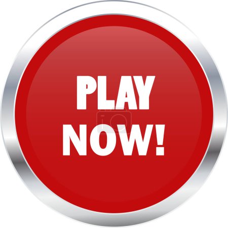 Illustration for Play now Button, Play now sign vector, Play now Red icon - Royalty Free Image