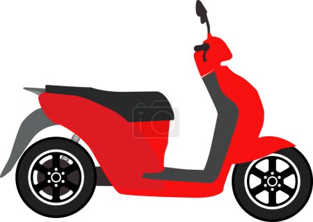 Téléchargez les photos : Icône vectorielle Scooter rouge, Icône Illustration Scooter - en image libre de droit