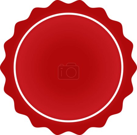 Illustration for Blank Red Seal, Blank Stamp Template , circle seal stamp lace - Royalty Free Image