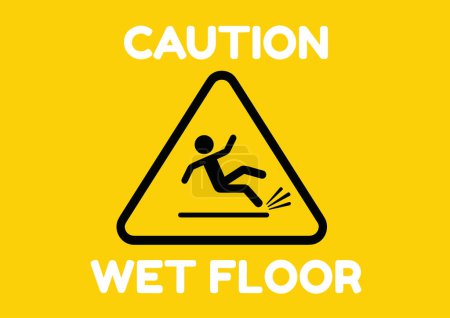 Slippery Surface | Slippery Floor | Wet Floor sign falling man vector