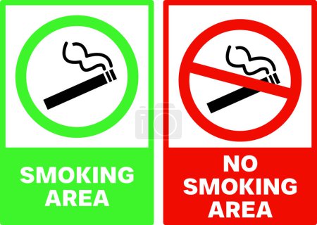 Raucherbereich und Nichtraucherschilder | Raucherbereich und Nichtraucherbereich Vektor
