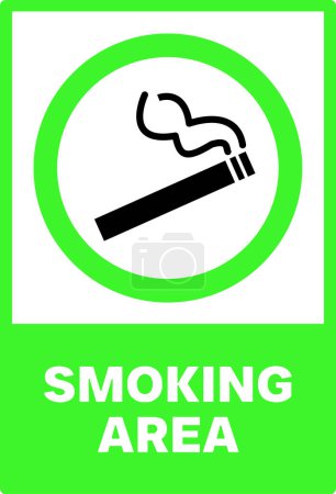 Zone fumeurs Signe vecteur Icône cigarette Zone fumeurs