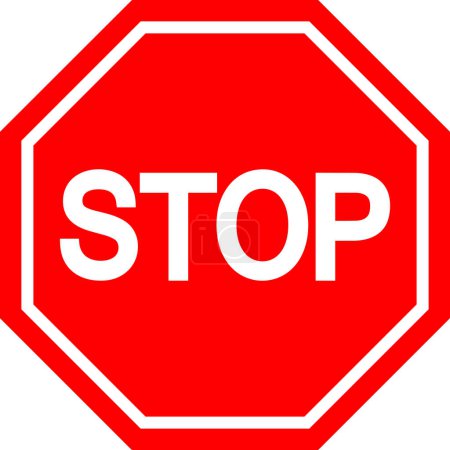 Ilustración de Señal de stop vector jalá Señal de stop roja jalá ilustración de señal de stop de tráfico - Imagen libre de derechos