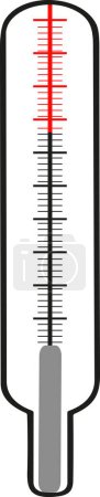 Medizinisches Thermometer-Symbol mit Quecksilbersilhouette | Temperaturthermometer Vector