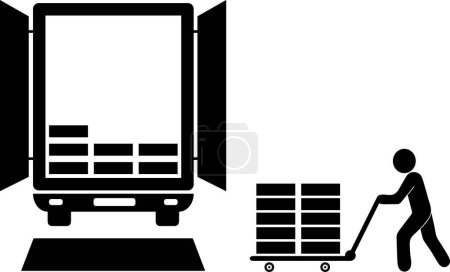 Ilustración de Carga de material forma camión transporte mercancías jalá Almacén materiales carga carga cargar envío - Imagen libre de derechos