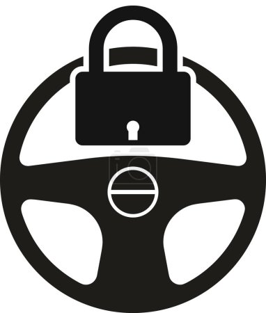 Vehicle Steering lock sign vector | Steering Locked | Automated driving
