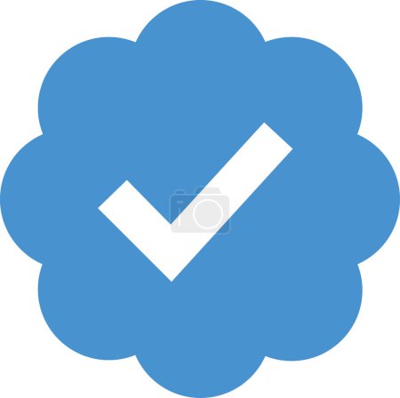Photo for Blue Verified Badge icon, Verified check mark, Blue tick social media - Royalty Free Image