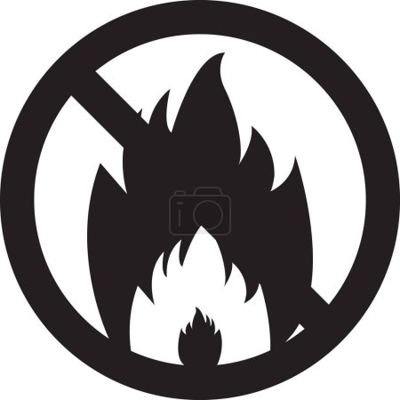 Illustration for Fire Resistant icon, Fire protection, fire shield, Fire Security icon, Fire extinguishing system, Fire Prevent sign - Royalty Free Image