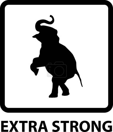 Extra starkes Zeichen, Starkes Elefantenzeichen, Starkes Symbol für Produkt, Langlebiges Produkt, Hardware-Symbol