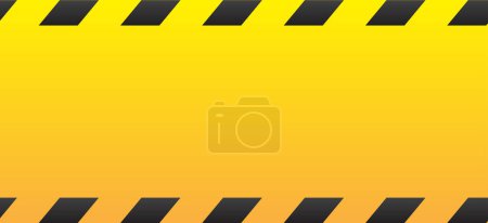 Ilustración de Letrero de precaución, señal de precaución, etiqueta engomada de cinta de raya amarilla, línea de advertencia negra y amarilla rayada - Imagen libre de derechos