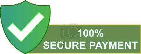 Photo for 100% Secure Payment Shield, Secure Payment Badge label , Payment security, Secure protected payments icon - Royalty Free Image