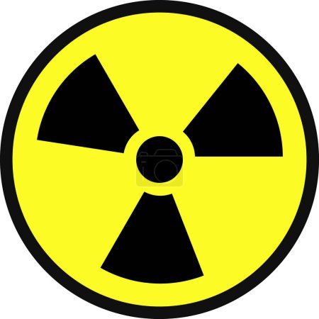 Nukleares radioaktives Zeichen, gelbes radioaktives Produkt, Symbol der radioaktiven Kontamination, Strahlungszeichen