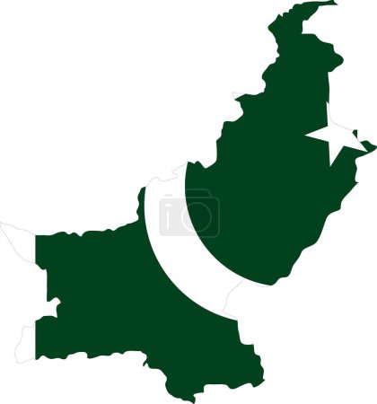 Illustration for Pakistan Flag in Pakistan Map, Pakistan Map with Flag, Country Map, Pakistan with Flag, Nation Flag - Royalty Free Image