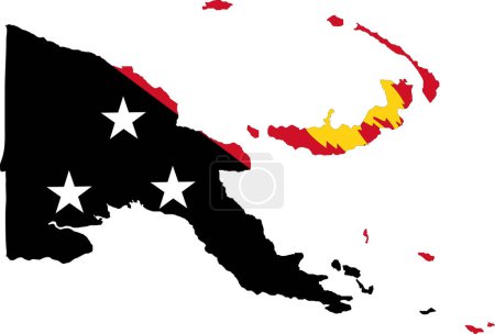 Téléchargez les illustrations : Papouasie-Nouvelle-Guine Drapeau en Papouasie-Nouvelle-Guine Carte, Papouasie-Nouvelle-Guine Carte avec drapeau, Carte du pays, Papouasie-Nouvelle-Guine avec drapeau, Drapeau de la nation - en licence libre de droit