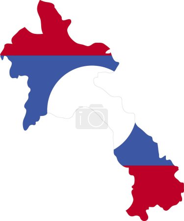 Photo for Laos Flag in Laos Map, Laos Map with Flag, Country Map, Laos with Flag, Nation Flag - Royalty Free Image